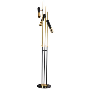 - 25% Lampa stojąca GOLDEN PIPE-3 czarno złota 180 cm Step Into Design