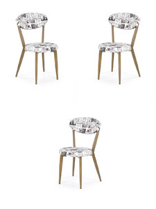 Trzy krzesła dąb miodowy - newspaper - 0442