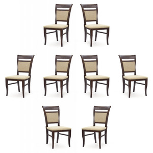 Osiem krzeseł ciemny orzech tapicerowanych - 2630