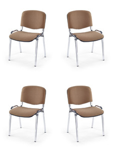 Cztery krzesła chrom beżowe - 0041