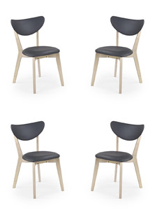 Cztery krzesła white wash popielate - 0589