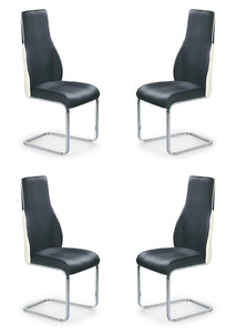 Cztery krzesła czarno-białe - 6590