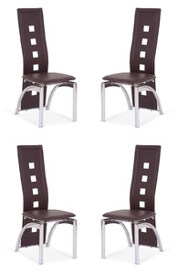 Cztery krzesła ciemno brązowe - 1178