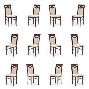 Dwanaście krzeseł ciemny orzech tapicerowanych - 6040