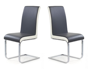 Dwa krzesła popielato / białe - 4832