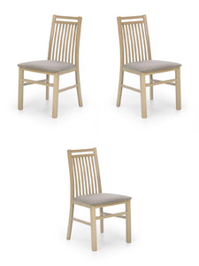 Trzy krzesła tapicerowane  dąb sonoma  - 4694