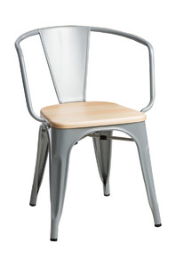 Krzesło Paris Arms Wood szare sosna naturalna - d2design