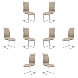 Osiem krzeseł beżowych białych - 1396