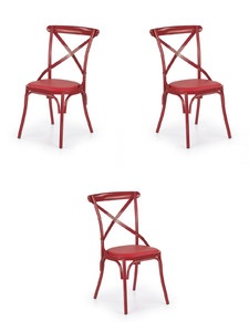 Trzy krzesła czerwone - 0480