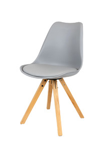 Sk Design Kr020a Szare Krzesło Na Drewnianym Stelażu