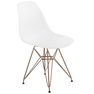 Krzesło P016 PP Gold białe - d2design