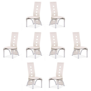 Osiem krzeseł kremowych - 1123