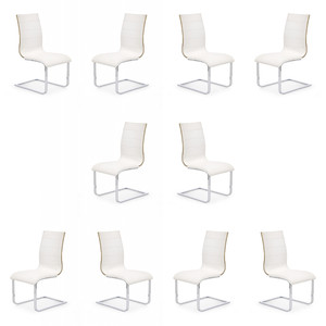 Dziesięć krzeseł białych sonoma ekoskóra - 7008