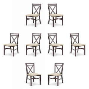 Osiem krzeseł ciemny orzech tapicerowanych - 7671