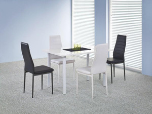 Stół Adonis biały + 4 krzesła K70 czarne  - Halmar