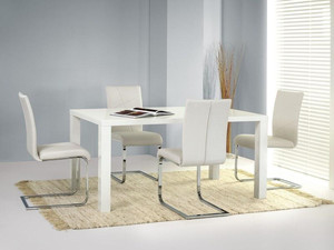 Stół biały Ronald 120 / 80 cm + 4 krzesła K108 białe  - Halmar