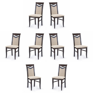 Osiem krzeseł wenge tapicerowanych - 5080