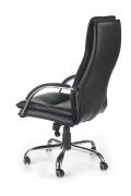 Fotel gabinetowy obrotowy klasyczny, kolor czarny, eko skóra, kółka kauczukowe