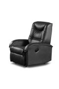 Fotel do salonu, rozkładany, salonowy, eko skóra w kolorze czarnym, funkcja relax