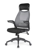 Fotel do biurka obrotowy nowoczesny, kolor czarny, popiel, tkanina membranowa, siatka