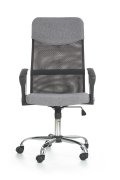Fotel do biurka obrotowy nowoczesny, kolor popiel, tkanina, siatka
