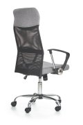 Fotel do biurka obrotowy nowoczesny, kolor popiel, tkanina, siatka