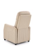Rozkładany Fotel do salonu z funkcją relax w kolorze beżowym, tkanina velvet