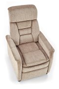 Fotel do salonu, funkcja relax, kolor beżowy, styl klasyczny, rozkładany