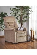 Fotel do salonu, funkcja relax, kolor beżowy, styl klasyczny, rozkładany