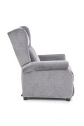 Fotel do salonu klasyczny, rozkładany, funkcja relax, popiel, tkanina