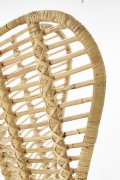 Rattanowy Fotel do salonu, boho, skandynawski, na czarnym stelażu, rattan naturalny