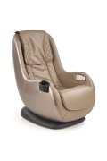 Ekskluzywny Fotel do salonu z funkcją masażu, beżowa ekoskóra