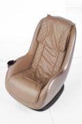 Ekskluzywny Fotel do salonu z funkcją masażu, beżowa ekoskóra