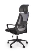 Fotel do biurka obrotowy nowoczesny, kolor popiel, czarny, tkanina membranowa, siatka