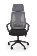 Fotel do biurka obrotowy nowoczesny, kolor popiel, czarny, tkanina membranowa, siatka