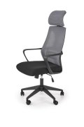 Fotel do biurka obrotowy nowoczesny, kolor popiel, czarny, tkanina membranowa, siatka