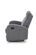 Fotel do biurka kolor ciemnopopielaty rozkładany styl klasyczny, funkcja relax