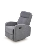 Fotel do biurka kolor ciemnopopielaty rozkładany styl klasyczny, funkcja relax