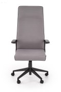 Fotel do biurka, kolor popielaty, z czarną obrotową podstawą na kółkach