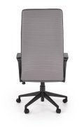 Fotel do biurka, kolor popielaty, z czarną obrotową podstawą na kółkach