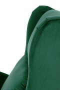 Fotel do salonu klasyczny, rozkładany, funkcja relax, ciemny zielony, tkanina velvet