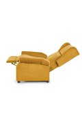 Fotel do salonu klasyczny, rozkładany, funkcja relax, musztardowy, tkanina velvet