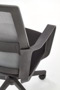 Fotel do biurka kolor czarny z popielatym siatkowym oparciem