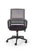 Fotel do biurka kolor czarny z popielatym siatkowym oparciem
