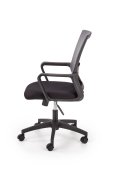 Fotel do biurka kolor czarny z popielatym siatkowym oparciem
