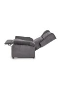Fotel do salonu klasyczny, rozkładany, funkcja relax, popielaty, tkanina velvet
