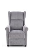 Fotel do salonu klasyczny, rozkładany, masujący, funkcja relax, popielaty, tkanina