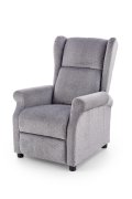 Fotel do salonu klasyczny, rozkładany, masujący, funkcja relax, popielaty, tkanina