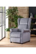 Fotel do salonu klasyczny, rozkładany, masujący, funkcja relax, popielaty, tkanina