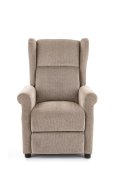 Fotel do salonu klasyczny, rozkładany, masujący, funkcja relax, beżowy, tkanina